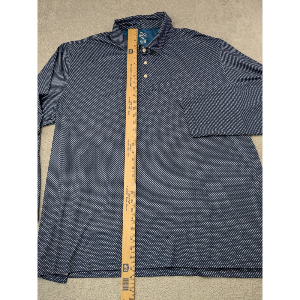 Jos A Bank Traveler Mens 3X Long Sleeve Tailored Fit Golf Polo Shirt Blue - Picture 6 of 9